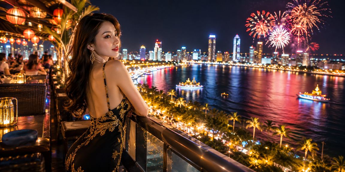 Không gian giải trí casino bên bãi biển Sài Gòn với ánh đèn lung linh