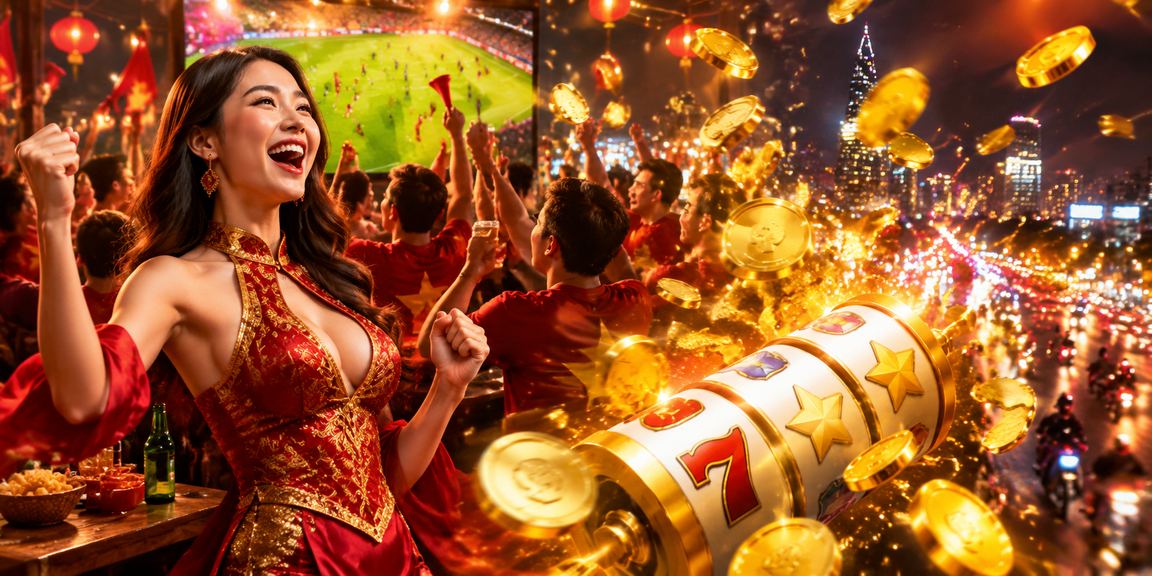 Bàn cá cược casino Việt Nam với ánh đèn và không khí sôi nổi